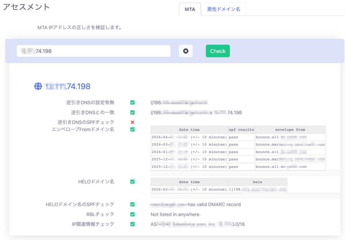 図6. アセスメント（送信元IPアドレス）の例